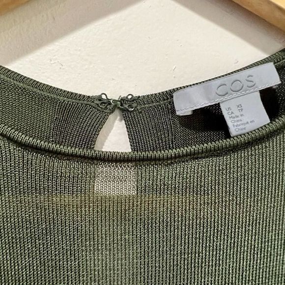 COS hunter green  rayon blouse size XS - Picture 4 of 8